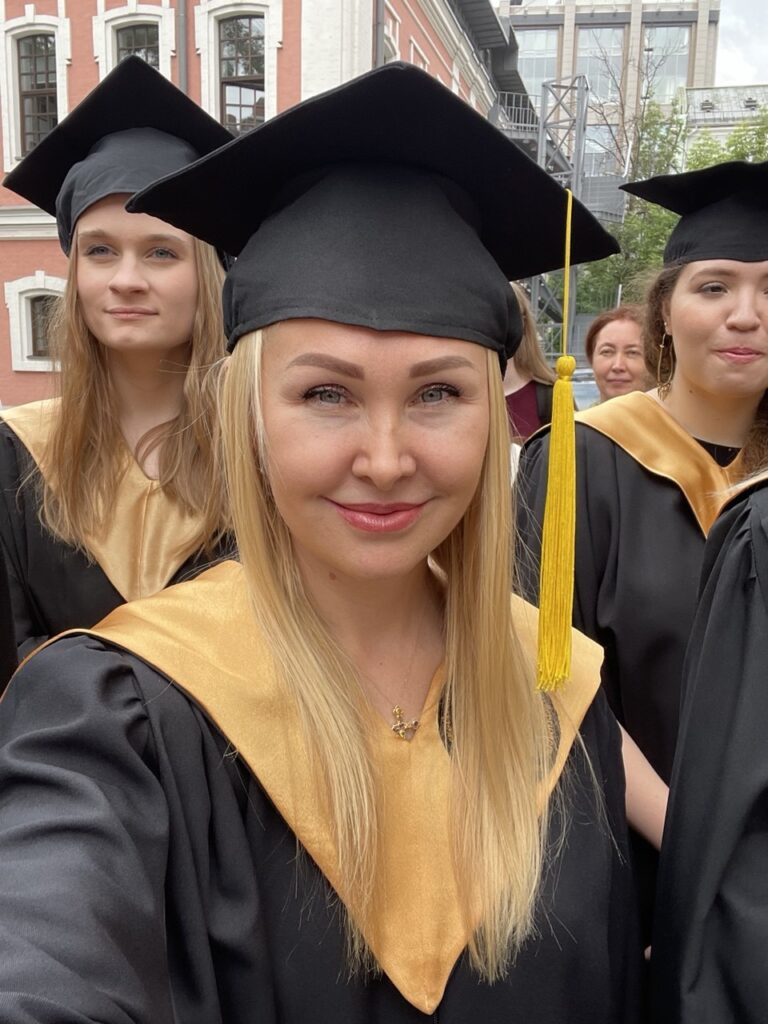 Olga Krainova receiving Master's degree in Clinical Psychology